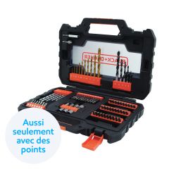 BLACK & DECKER Coffret de perçage et de vissage, 76 pièces